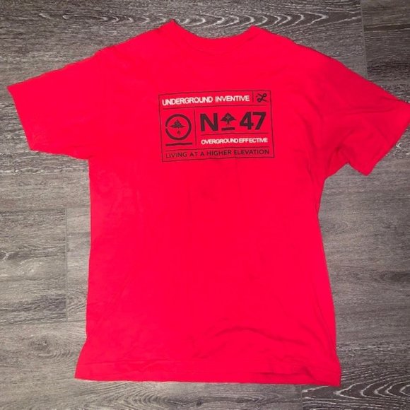 LRG Lifted Research Group Mens Red Underground Inventive Shirt EUC M Medium - Picture 1 of 4